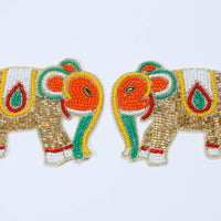 Elephant Embellished Patches With Beads&nbsp;