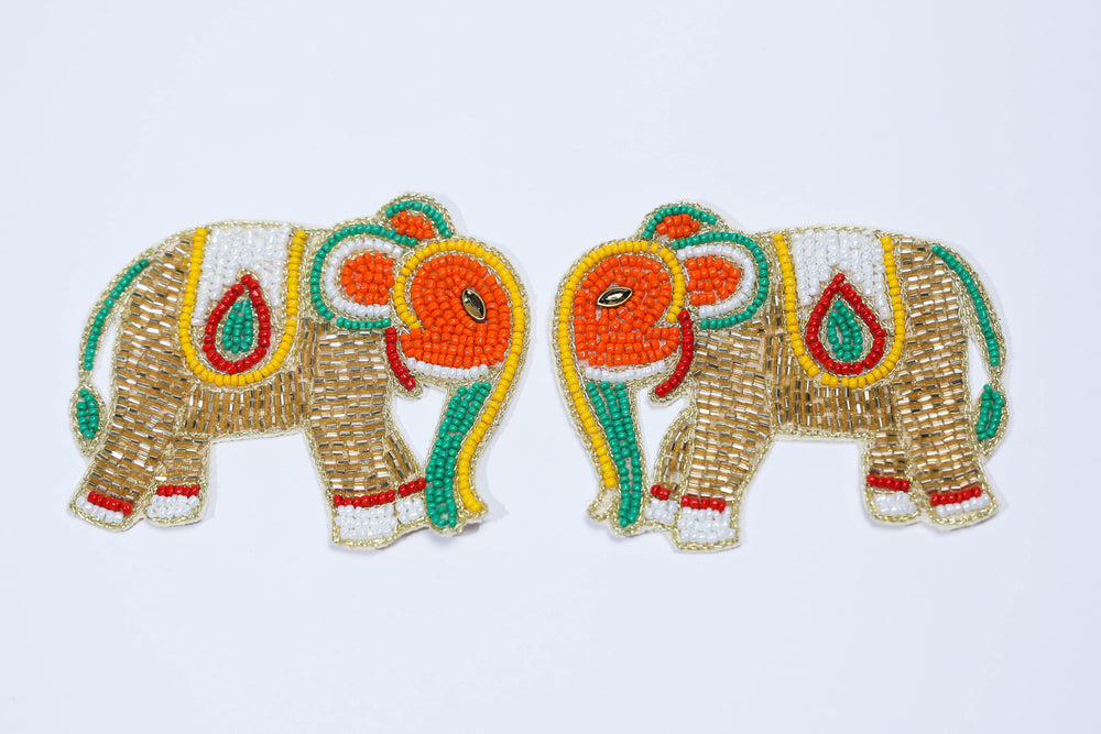 Elephant Embellished Patches With Beads&nbsp;