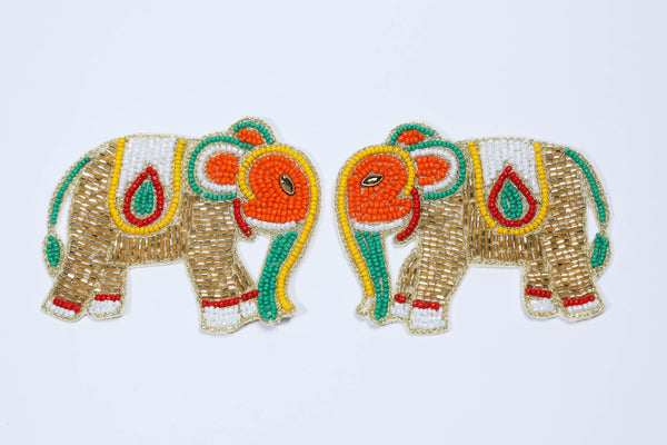 Elephant Embellished Patches With Beads&nbsp;