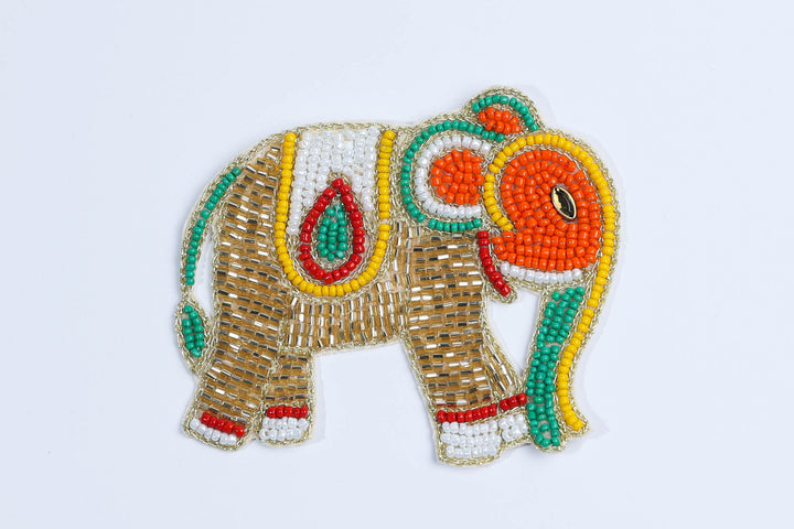 Elephant Embellished Patches With Beads&nbsp;