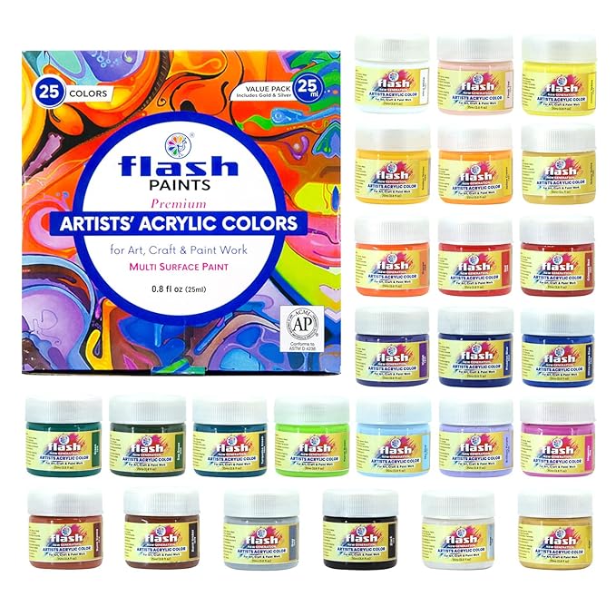 Flash Acrylic Paints Set of 25 25ml each