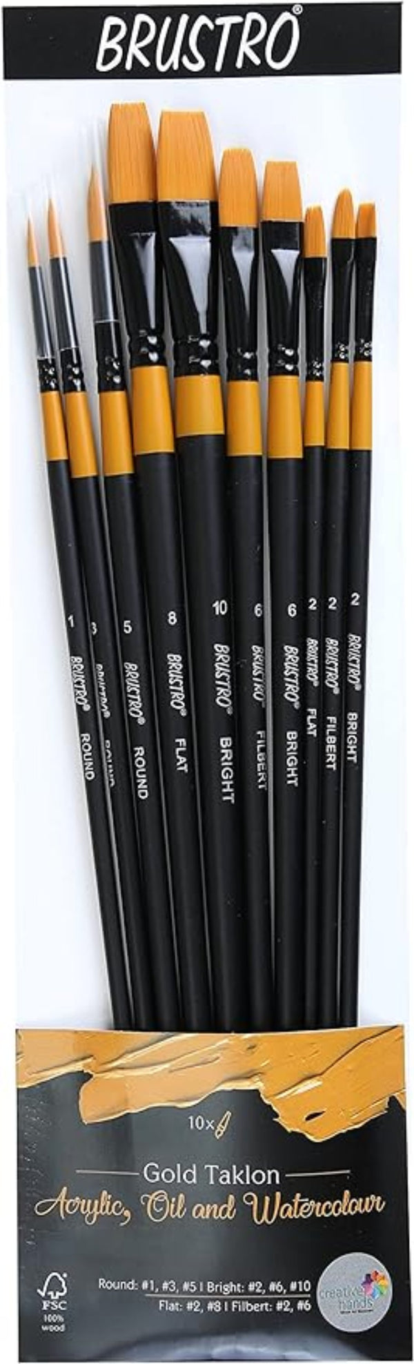 Golden Taklon Brush set of 10