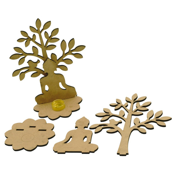 MDF Board with Buddha With Tree Design