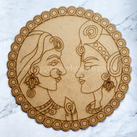 MDF Radha Krishna premarked round board 12"