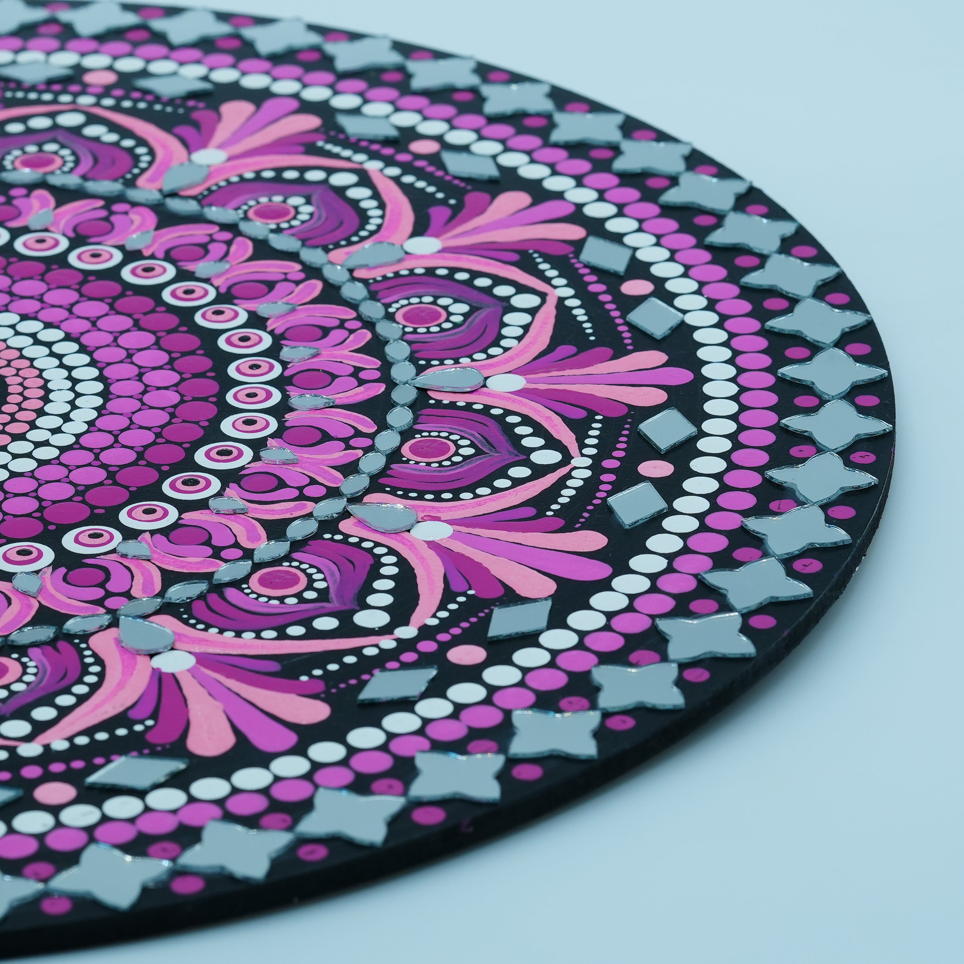 Rose Petal Pink Dot Mandala Art