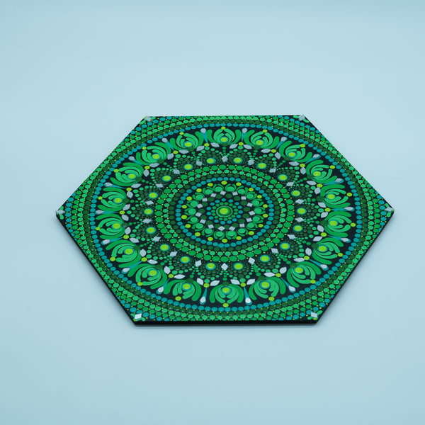 Enchanted Emerald Dot Mandala Art