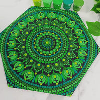 Enchanted Emerald Dot Mandala Art