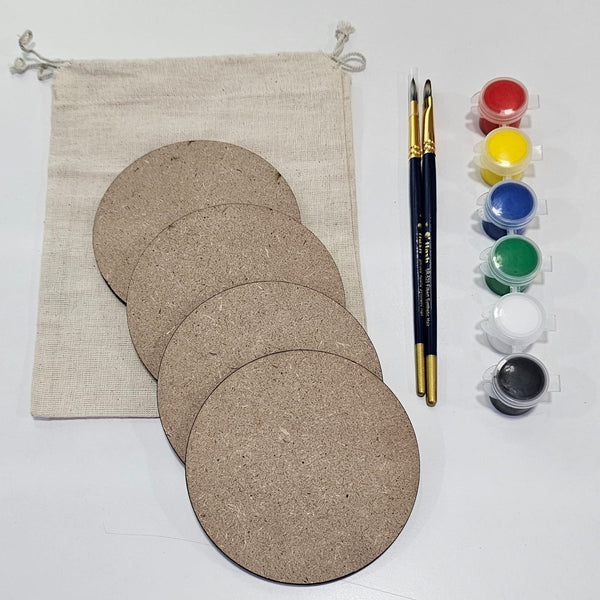 DIY round MDF coaster painting kit