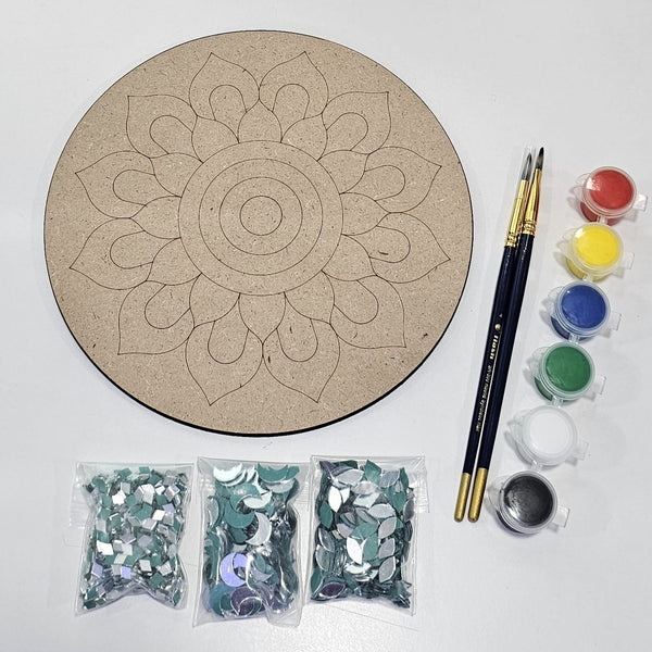 Premarked Mandala design MDF kit for Lippan and Dot mandala project