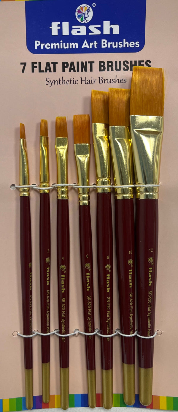 Flash 7 pieces flat brush set