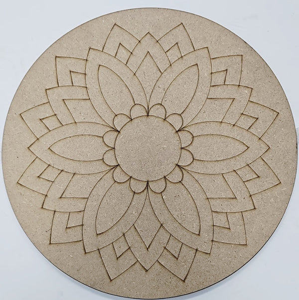 MDF premarked Leaf Mandala 14" board