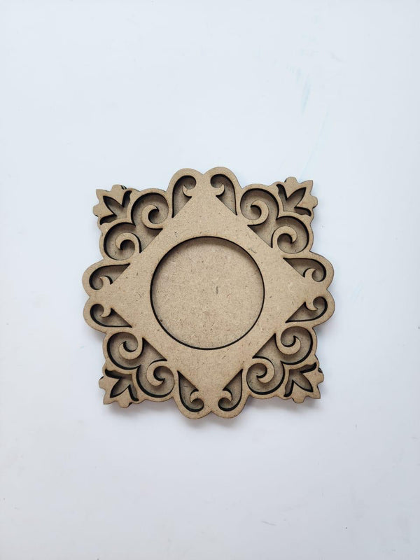 MDF floral tea light candle holder