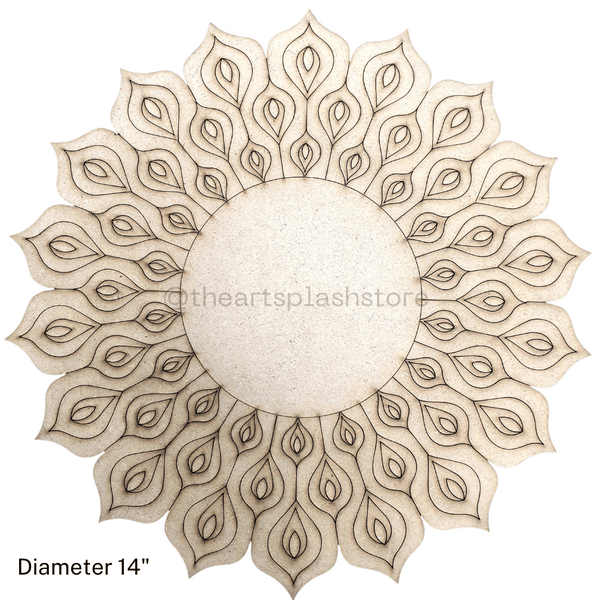 Peacock Feather Premarked board /Lippan/ Mandala /Dot mandala